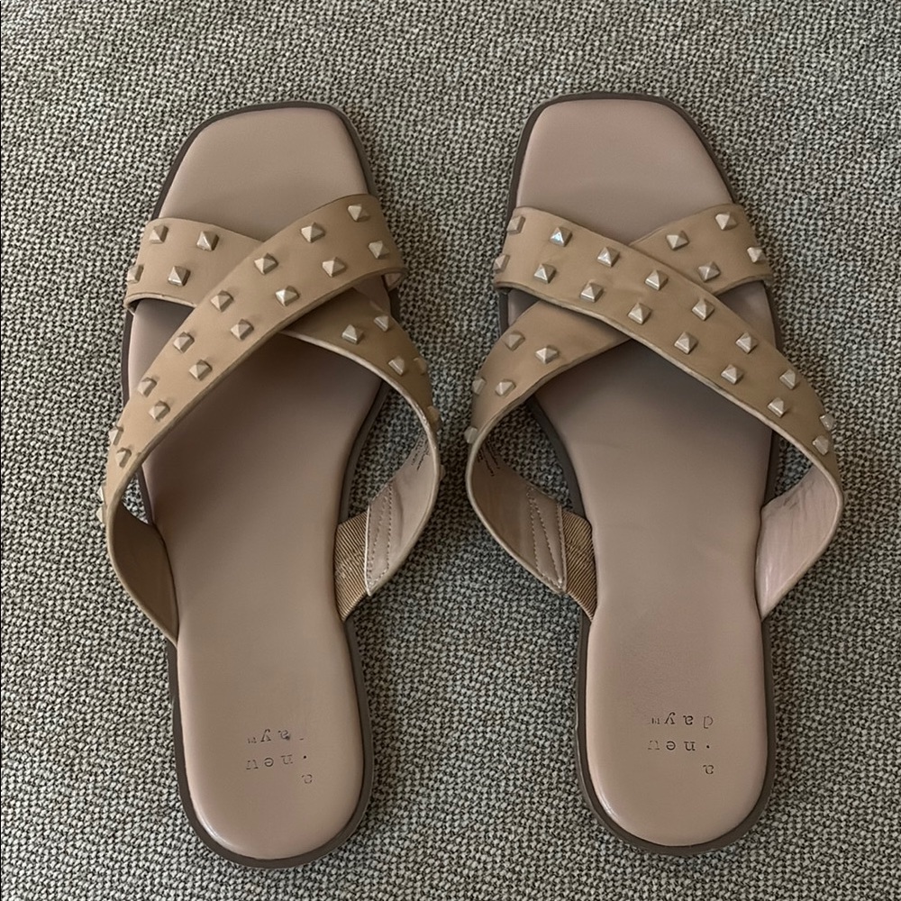 A New Day Tan Studded Sandals